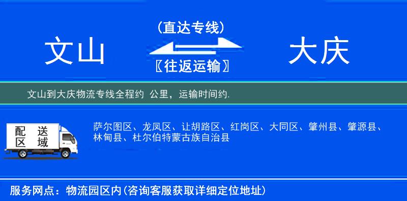 文山到大慶物流專線